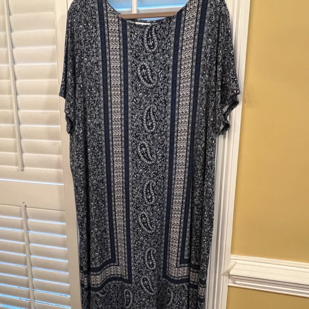 JJill Navy Paisley 3X dress